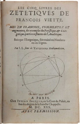 Item #3128 Introduction en l’art analytic, ou Nouuelle algebre de François Viete. Oeuure dans...