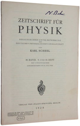 Item #3526 ‘Zur Theorie des Ferromagnetismus,’ pp. 619-636 in Zeitschrift für Physik, 49....