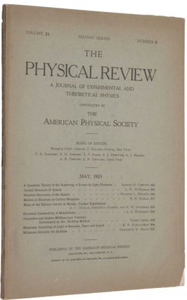 Item #3588 ‘A Quantum Theory of the Scattering of X-rays by Light Elements,’ pp. 483-502 in...