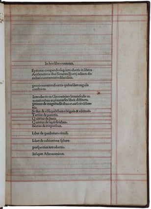 Item #3866 Josse. Epitome compendiosaq[ue] introductio in libros arithmeticos divi Severini...