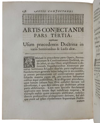 Ars conjectandi, opus posthumum. Accedit Tractatus de seriebus infinitis, et Epistola Gallicè scripta De ludo pilae reticularis.