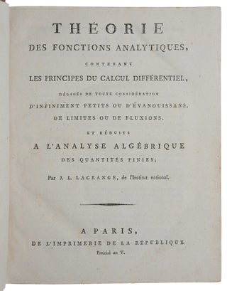 Méchanique analitique. [Bound with:] Théorie des fonctions analytiques.