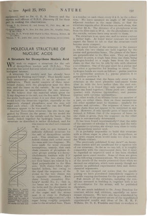 Item #4407 [The six milestone papers on the structure of DNA in original wrappers:] 1. WATSON, J....
