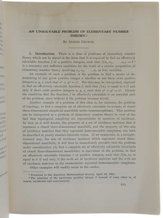 An unsolvable problem in elementary number theory.