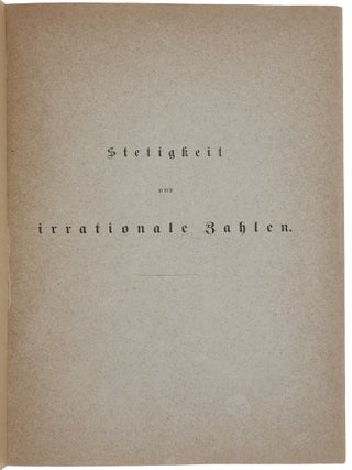 Stetigkeit und irrationale Zahlen.
