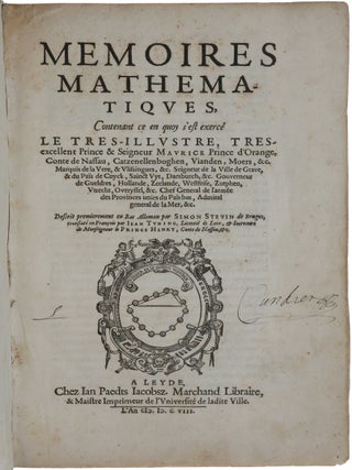 Item #4588 Mémoires Mathématiques, Contenant ce en quoy s’est exercé le très-illustre,...