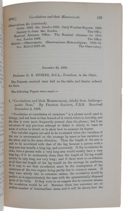 Co-relations and their measurement, chiefly from anthropometric data.