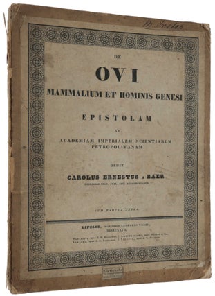 Item #4787 De Ovi Mammalium et Hominis Genesi Epistolam ad Academiam Imperialem Scientiarum...