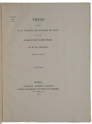 Thèse présentée à la faculté des sciences de Paris... Sur les vitesses rélatives de la lumière dans l’air et dans l’eau.