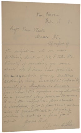 Elements of Vector Analysis. [Offered with:] Autograph letter from Gibbs to John Monroe Van Vleck.