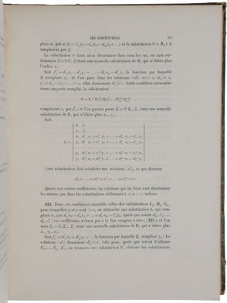 Traité des Substitutions et des Équations algébriques.