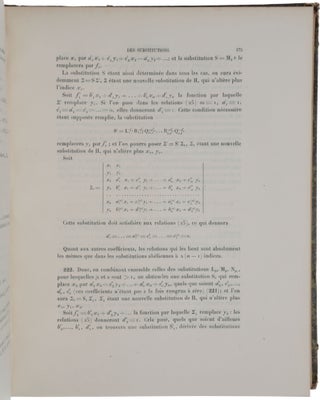 Traité des Substitutions et des Équations algébriques.