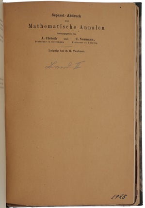 Bound collection of some 140 offprints, of which 28 are inscribed and several have annotations in the text, documenting Neumann’s contributions to electromagnetism and potential theory, the subjects for which he is best known today.