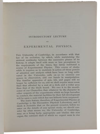 Introductory Lecture on Experimental Physics, October 25th, 1871.