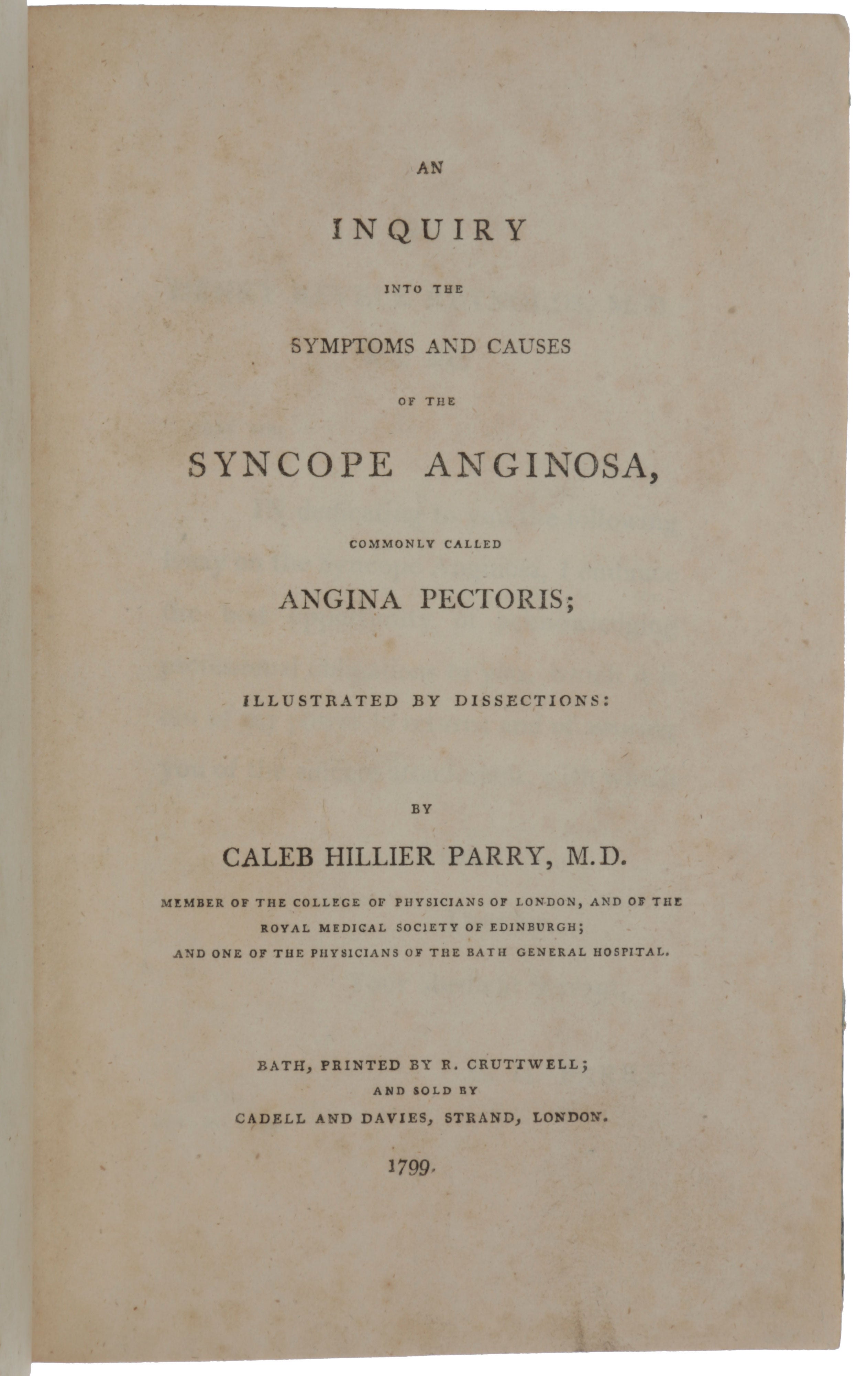 An Inquiry into the Symptoms and Causes of the Syncope Anginosa