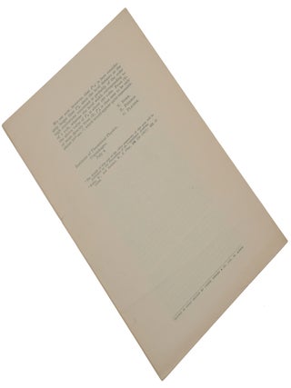 Nuclear reactions in the continuous energy region. Offprint from Nature, Vol. 144, July 29, 1939.