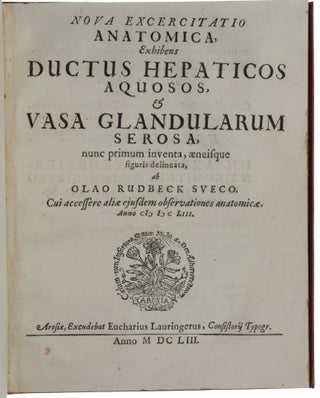 Item #5101 Nova exercitatio anatomica, exhibens ductus hepaticos aquosos, & vasa glandularum...