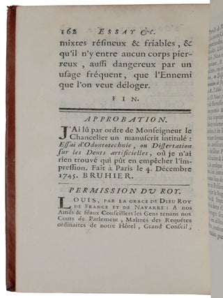 Essay d’Odontotechnie, ou dissertation sur les dents artificielles. Ou l’on démontre que leur usage n’est ni moins commode, ni moins étendu, que celui des Dents naturelles.