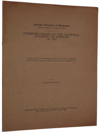 Item #5177 A Relation between Distance and Radial Velocity among Extra-Galactic Nebulae. Offprint...