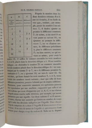 ‘Notions sur la machine analytique de M. Charles Babbage,’ pp. 352-376 in: Bibliothèque Universelle de Genève. Nouvelle Série, Tome 41.