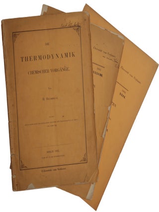 Item #5192 Die Thermodynamik chemischer Vörgange. Offprint from: Sitzungsberichte der...