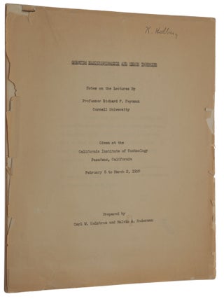 Item #5205 Quantum Electrodynamics and Meson Theories. Notes on the Lectures by Professor Richard...