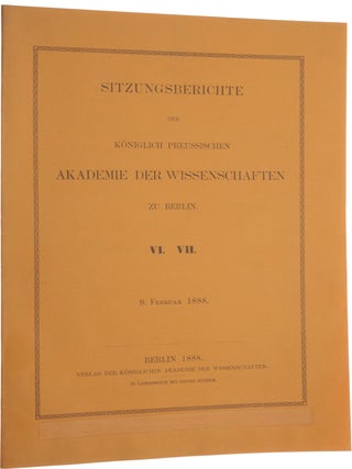 Item #5310 ‘Über die Ausbreitungsgeschwindigkeit der elektrodynamischen Wirkungen’ [On the...