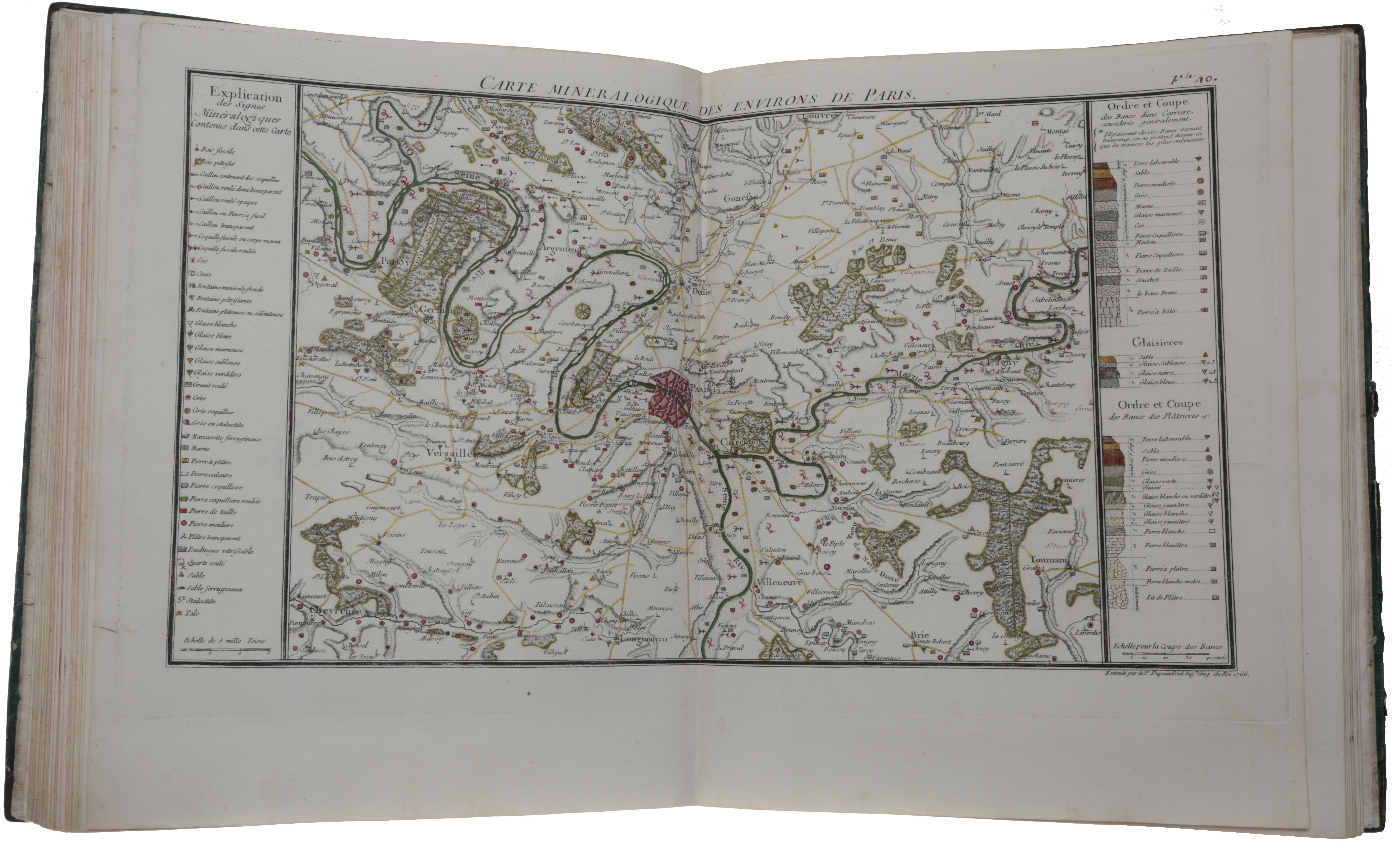 Item #5379 A collection of 33 hand-coloured mineralogical maps of France prepared for the first geological atlas. Antoine-Laurent LAVOISIER, Jean-Étienne GUETTARD, Antoine-Grimoald MONNET.