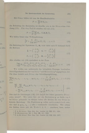 Zur Quantenmechanik der Gasentartung. Offprint from: Zeitschrift für Physik, Band 44, Heft 6/7.