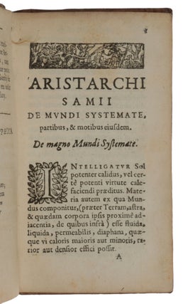 Aristarchi Samii de mundi systemate, partibus et motibus ejusdem libellus. Adjectae sunt AE. de Roberval … notae in eundem labellum.