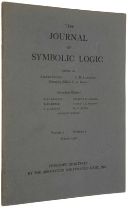 Item #5483 ‘A Note of the Entscheidungsproblem,’ pp. 40-41 in The Journal of Symbolic Logic,...