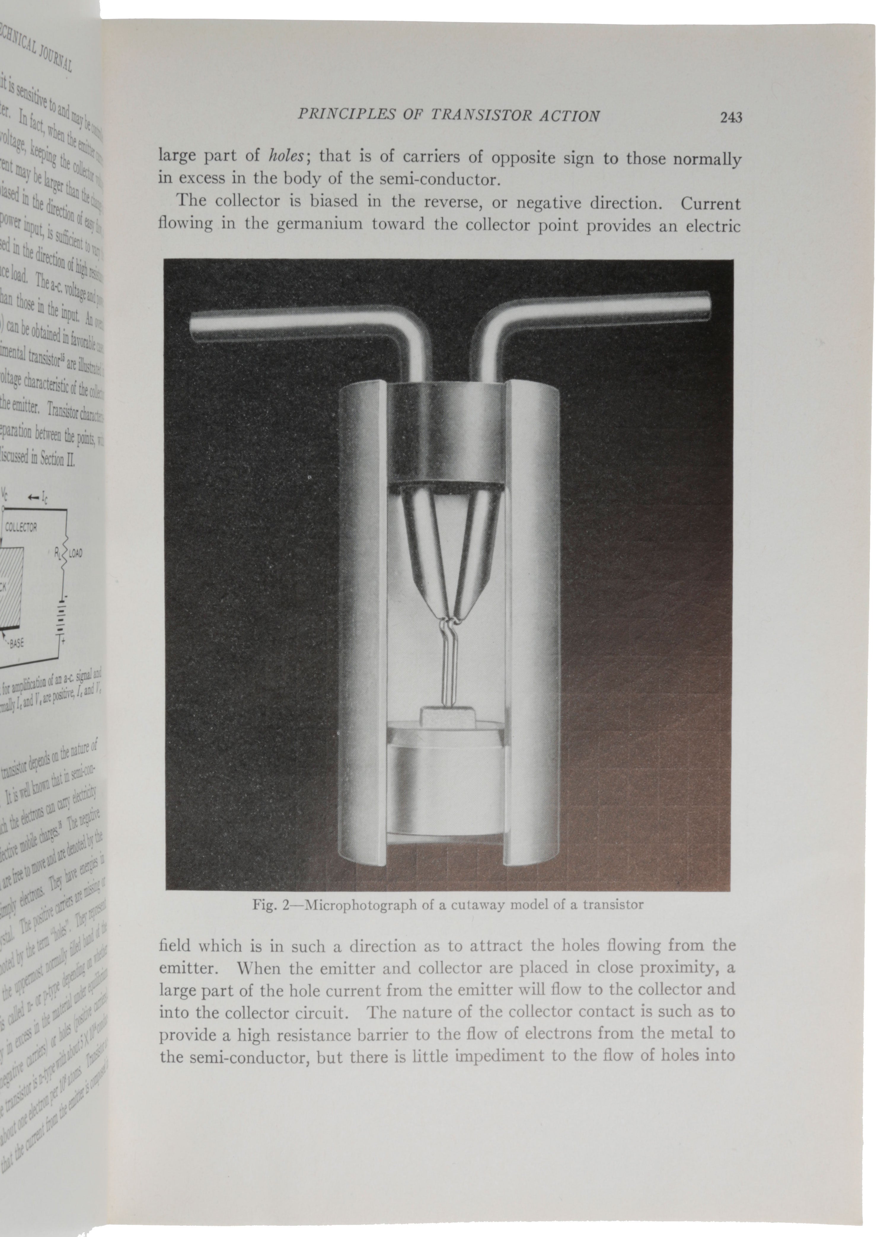 Item #5489 ‘Physical Principles Involved in Transistor Action,’ pp. 239-77 in The Bell System Technical Journal, Vol. XXVIII, No. 2. John BARDEEN, Walter BRATTAIN.