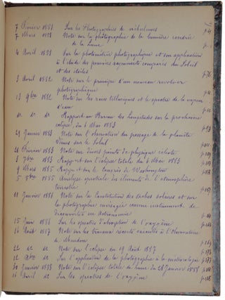 Présentation d’un spécimen de photographies d’un passage artificiel de Vénus, obtenu avec le révolver photographique. Offprint from the Comptes rendus hebdomadaires des Séances de l’Académie des Sciences, Tom. 79, 6 July, 1874. Bound with 57 other offprints by Janssen from the Comptes rendus.