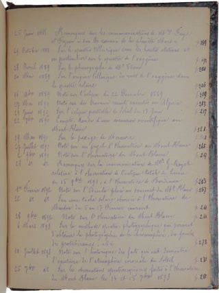 Présentation d’un spécimen de photographies d’un passage artificiel de Vénus, obtenu avec le révolver photographique. Offprint from the Comptes rendus hebdomadaires des Séances de l’Académie des Sciences, Tom. 79, 6 July, 1874. Bound with 57 other offprints by Janssen from the Comptes rendus.