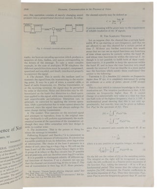 Communication in the Presence of Noise. Offprint from Proceedings of the Institute of Radio Engineers, Vol. 37, January 1949.