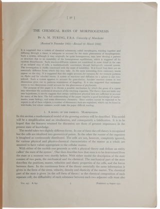 The chemical basis of morphogenesis.