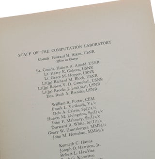 A manual of operation for the Automatic Sequence Controlled Calculator by the staff of the Computation Laboratory.