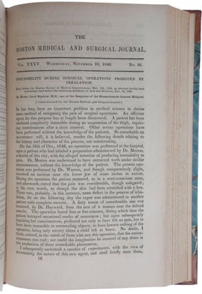Item #5783 Insensibility During Surgical Operations Produced by Inhalation, pp. 309-316 in: The...