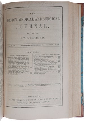 Insensibility During Surgical Operations Produced by Inhalation, pp. 309-316 in: The Boston Medical and Surgical Journal, vol. XXXV, no. 16, November 1846.