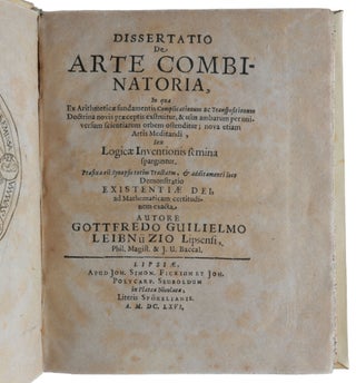 Item #5799 Dissertatio De Arte Combinatoria, In qua Ex Arithmeticae fundamentis Complicationum ac...