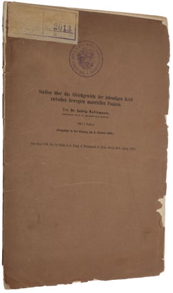 Item #5812 Studien über das Gleichgewicht der lebendigen Kraft zwischen bewegten materiellen...