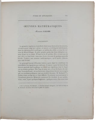 Oeuvres mathématiques, pp. 381-444 in: Journal de Mathématiques pures et appliquées ou Recueil mensuel de mémoires sur les diverses parties des mathématiques; publié par Joseph Liouville, Tome XI, Année 1846.