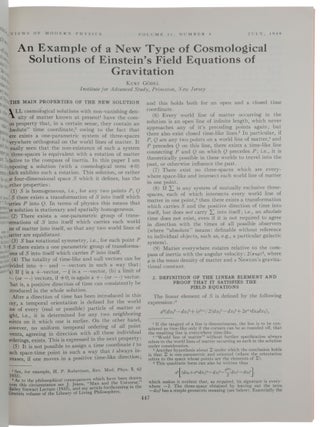 Item #5820 ‘An Example of a New Type of Cosmological Solutions of Einstein’s Field Equations...
