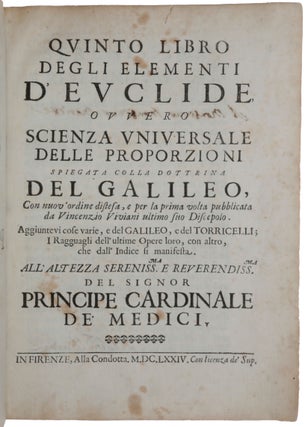 Item #5827 Quinto libro degli Elementi d’Euclide, ovvero Scienza universale delle proporzioni...