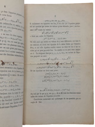 M&eacute;moire sur les &eacute;quations alg&eacute;briques o&ugrave; on d&eacute;montre l&rsquo;impossibilit&eacute; de la r&eacute;solution de l'&eacute;quation g&eacute;n&eacute;rale du cinqui&egrave;me degr&eacute;e.
