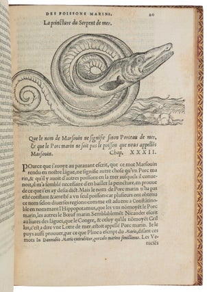 L’histoire naturelle des estranges poissons marins, avec la vraie peincture & description du Daulphin, & de plusieurs autres de son espece.