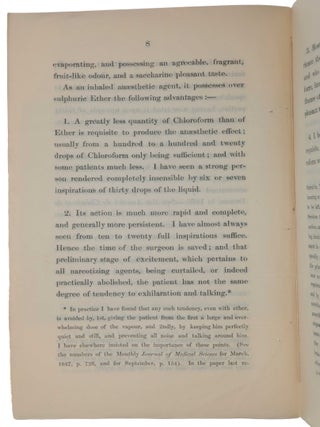 Account of a new anaesthetic agent, as a substitute for sulphuric ether in surgery and midwifery.