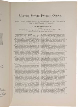 Electro Magnetic Motor. Patent No. 381,968. Application filed October 12, 1887; patented May 1, 1888.