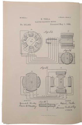 Electro Magnetic Motor. Patent No. 381,968. Application filed October 12, 1887; patented May 1, 1888.