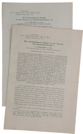 Item #5971 Die “beobachtbaren Grössen” in der Theorie der Elementarteilchen. Offprint from:...